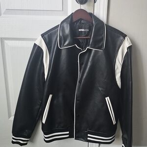 Fashion Nova Black and White Varsity Jacket